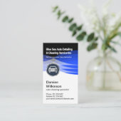 Stijlvolle blauwe watergolven Auto Auto Wash Visitekaartje (Staand voorkant)