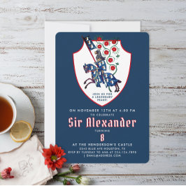 Stijlvolle Blauwe Witte Rode Middeleeuwse Ridder o Kaart