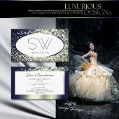 Stijlvolle Blauwe Zilveren Sparkle Glitter Wit Mon Visitekaartje