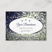 Stijlvolle Blauwe Zilveren Sparkle Glitter Witte D Visitekaartje (Voorkant)