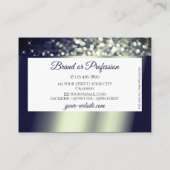 Stijlvolle Blauwe Zilveren Sparkle Glitter Witte D Visitekaartje (Achterkant)