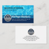 Stijlvolle blauwe zwembadwateren zwemmen visitekaartje (Voorkant / Achterkant)