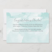 Stijlvolle Blauwgroen achtergrond Twee foto Afstud Aankondiging (Achterkant)