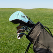 Stijlvolle Blauwgroen Aqua Blue Custom MOM Naam Wi Golfheadcover (Insitu)