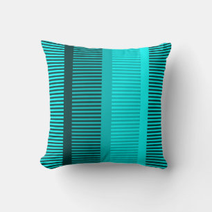 Stijlvolle Blauwgroen Aqua Turquoise Stripes Kussen