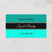 Stijlvolle Blauwgroen Borders op Zwart Professione Visitekaartje (Voorkant)