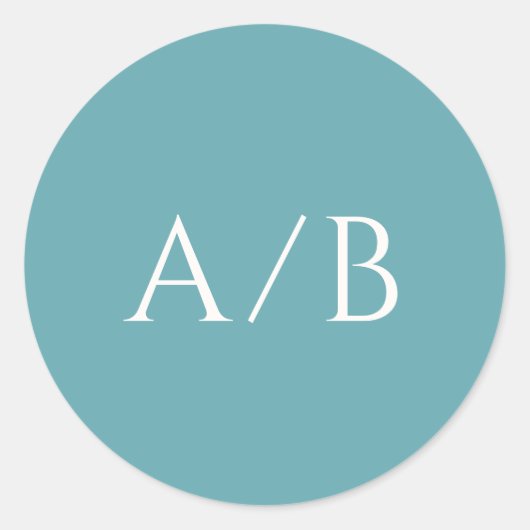 Stijlvolle Blauwgroen bruiloft Ronde Sticker (Voorkant)