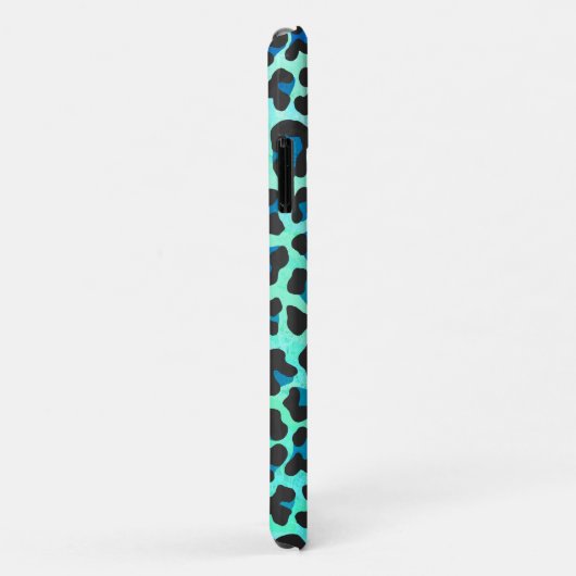 Stijlvolle Blauwgroen en blauwe luipaard print Case-Mate iPhone Case (Achterkant/rechts)