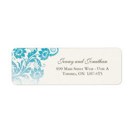 Stijlvolle Blauwgroen Floral RSVP Adresetiketten Etiket