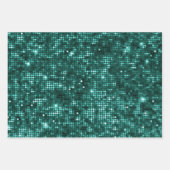 Stijlvolle Blauwgroen glitter- en marmer-effectpat Inpakpapier Vel (Voorkant)