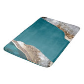 Stijlvolle Blauwgroen Groen Gouden Agaat Geode Chi Badmat (Gekanteld)