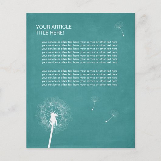 Stijlvolle Blauwgroen groene dandelion Flyers (Voorkant)