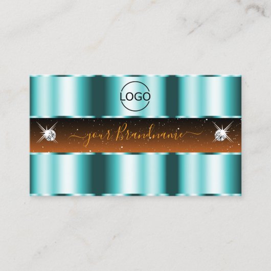 Stijlvolle Blauwgroen Oranje zwarte handjewelen me Visitekaartje (Voorkant)