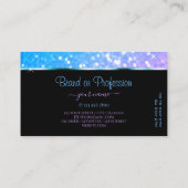 Stijlvolle Blauwgroen Paarse Glitter Sparkle Stars Visitekaartje (Achterkant)