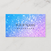 Stijlvolle Blauwgroen Paarse Glitter Sparkle Stars Visitekaartje (Voorkant)