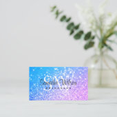 Stijlvolle Blauwgroen Paarse Glitter Sparkle Stars Visitekaartje (Staand voorkant)