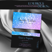 Stijlvolle Blauwgroen Paarse Glitter Sparkle Stars Visitekaartje