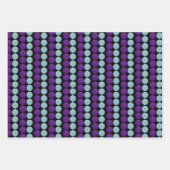 Stijlvolle Blauwgroen Paarse Glittery Polka Dots F Inpakpapier Vel (Voorkant 3)
