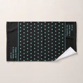 Stijlvolle BLAUWGROEN Polka Dot Black Bad Handdoek (Handdoek)
