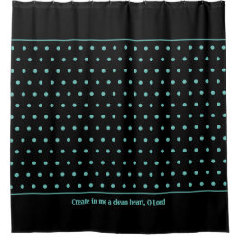 Stijlvolle  BLAUWGROEN Polka Dot Black Douchegordijn