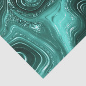 Stijlvolle Blauwgroen Shimmer Glitter & Folie Stra Tissuepapier (Detail)