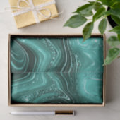 Stijlvolle Blauwgroen Shimmer Glitter & Folie Stra Tissuepapier (Geschenk)