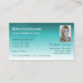 Stijlvolle Blauwgroen verlooppalmpellef-Logo en fo Visitekaartje (Achterkant)