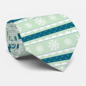 Stijlvolle Blauwgroen witte kerstsnowflakes Stropdas (Opgerold)