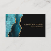 Stijlvolle, Blauwgroen zwarte goudglitter Visitekaartje (Voorkant)