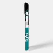 Stijlvolle Blauwgroen zwarte witte pianoletjes en  Case-Mate iPhone Case (Achterkant / Links)