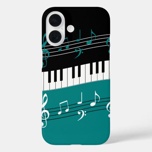 Stijlvolle Blauwgroen zwarte witte pianoletjes en Case-Mate iPhone Case (Achterkant)