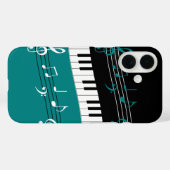 Stijlvolle Blauwgroen zwarte witte pianoletjes en Case-Mate iPhone Case (Achterkant (horizontaal))