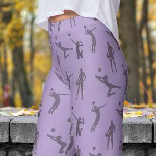 Stijlvolle Bleke Paarse vrouwen Volleybal Pattern Leggings