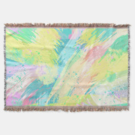 Stijlvolle Bleke pasta-kleuren Abstracte kunst Deken