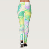 Stijlvolle Bleke pasta-kleuren Abstracte kunst Leggings (Achterkant)