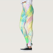 Stijlvolle Bleke pasta-kleuren Abstracte kunst Leggings (Links)
