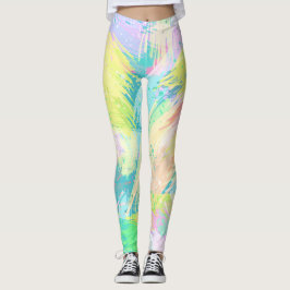 Stijlvolle Bleke pasta-kleuren Abstracte kunst Leggings