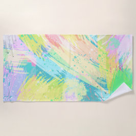 Stijlvolle Bleke pasta-kleuren Abstracte kunst Strandlaken