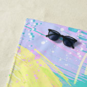 Stijlvolle Bleke pasta-kleuren Abstracte kunst Strandlaken (In situ)