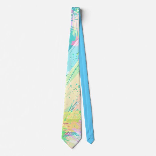 Stijlvolle Bleke pasta-kleuren Abstracte kunst Stropdas (Voorkant)