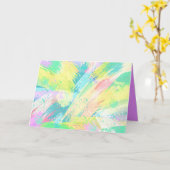 Stijlvolle Bleke Pastelkleuren Abstracte Kunst Kaart (Gele Bloem)