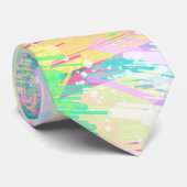 Stijlvolle Bleke Pastelkleuren Abstracte Kunst Stropdas (Opgerold)