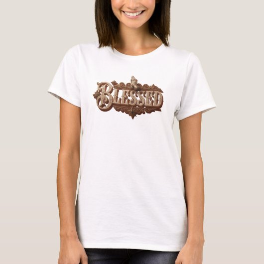Stijlvolle BLESSED Modekunst T-shirt (Voorkant)