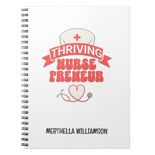 Stijlvolle BLOEIENDE NURSEPRENEUR Verpleegkundige  Notitieboek (Voorkant)