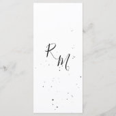 Stijlvolle bloeiende tak en druppels inktmenu menu (Achterkant)