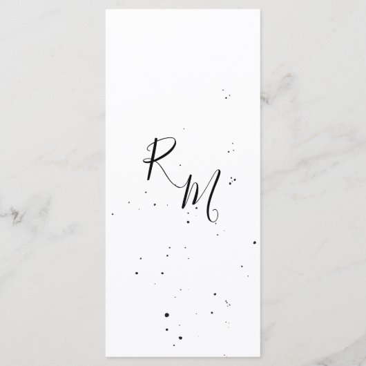 Stijlvolle bloeiende tak en druppels inktmenu menu (Achterkant)