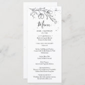 Stijlvolle bloeiende tak en druppels inktmenu menu (Voorkant / Achterkant)