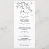 Stijlvolle bloeiende tak en druppels inktmenu menu (Voorkant)