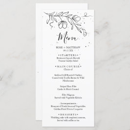 Stijlvolle bloeiende tak en druppels inktmenu menu