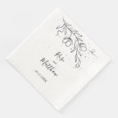 Stijlvolle bloeitak en druppels inktpapier servet (Hoek)